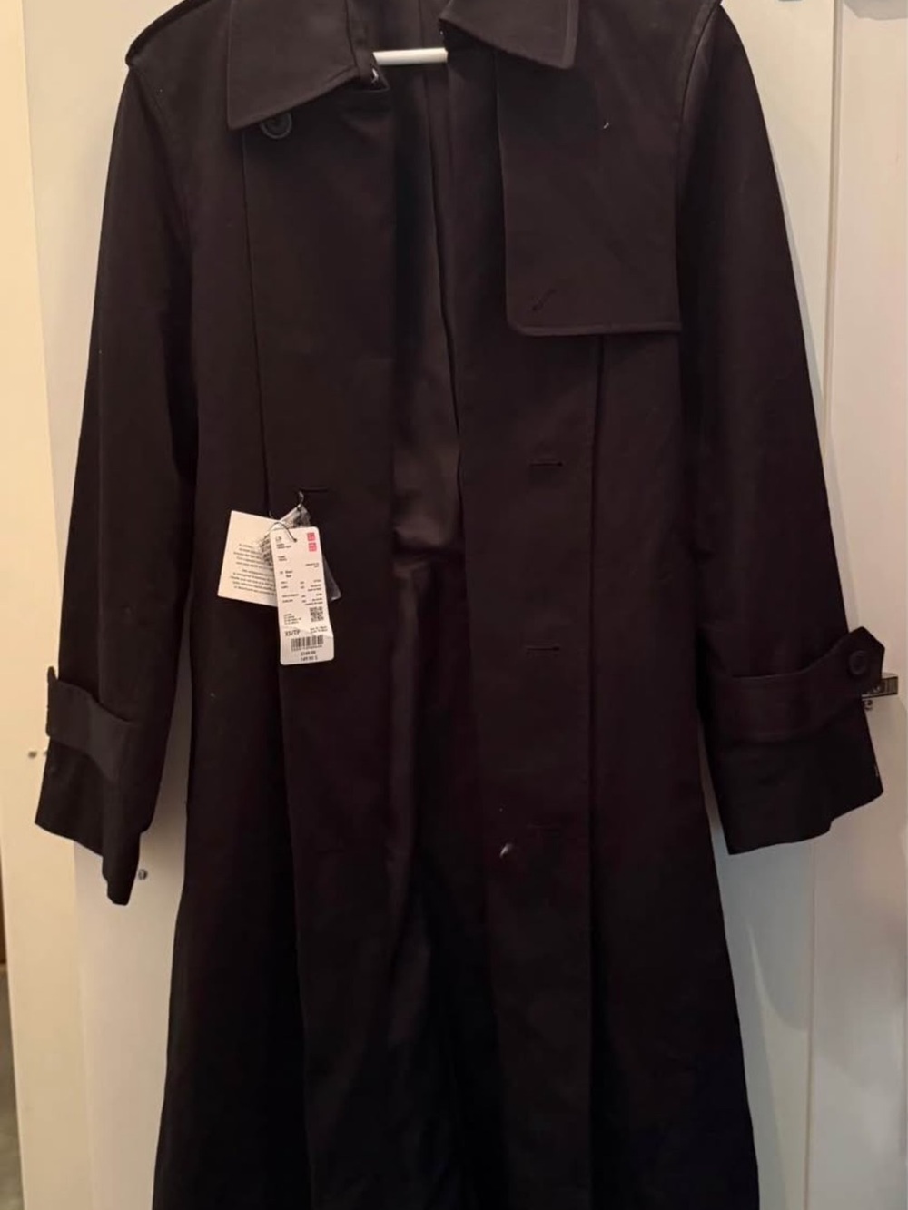 BNWT Uniqlo women’s xs black trench
